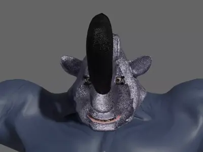 Friendly monster Headbangman Free low-poly 3D model