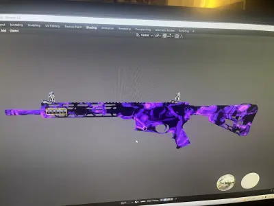 Purple Galaxy AR15 Skin For Dayz Low-poly 3D model