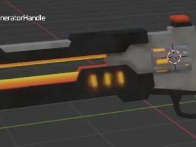 Cyberpunk pistol the Particle Incinerator Free low-poly 3D model