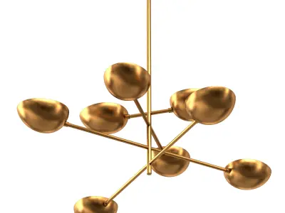LUCA CHANDELIER - VINTAGE BRASS 3D model