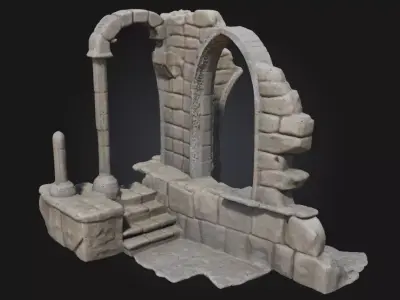 Ancient Stone Arch Ruins  Echoes of Lost Architectural Glory 3D model
