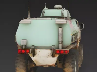 Realistic Future Easter Armored Transport 3D Model Low-poly 3D model