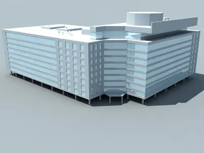Detailed Glass Building 91 3D model