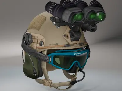 Tactical Military Helmet 3D Model Free low-poly 3D model