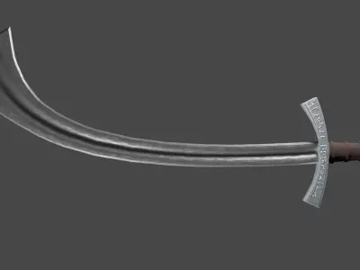 Khora sword with Falchion handle Low-poly 3D model