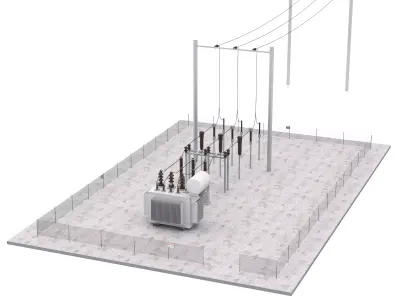 Electrical Substation 3D model buy