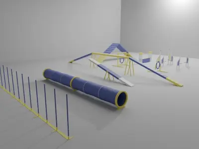 Dog training agility course equipment 3D model obstacles 3D model