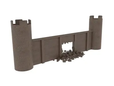 Ruined Castle Low-poly 3D model