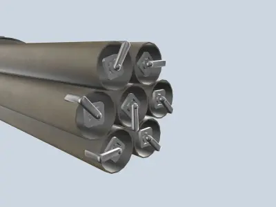 XM-158 Launcher With 70mm Missile Low-poly 3D model