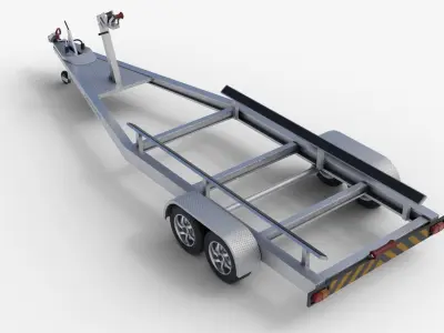 Boat Trailer Low-poly 3D model