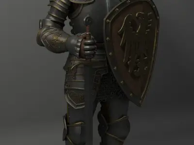 Knight in armor 3D model purchase