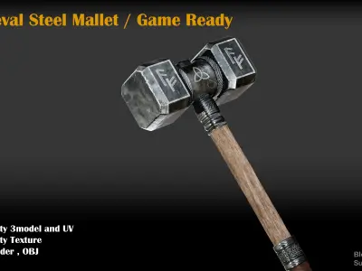 medieval mallet Low-poly 3D model