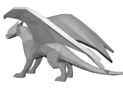 Dragon tiger Low-poly 3D model