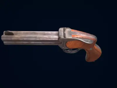 Pistol from WW1 Low-poly 3D model