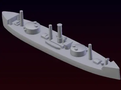 Brazilian Ironclad Lima Barros 3D print model