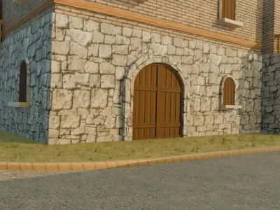 Mountain Village Landscape 3D model 3