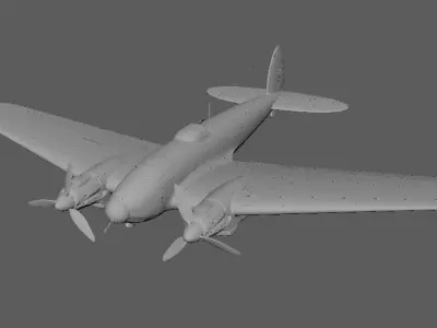 He-111 World War II air bomber 3D CG model 3D model