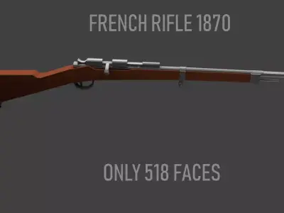 FRENCH RIFLE 1870 Low-poly 3D model