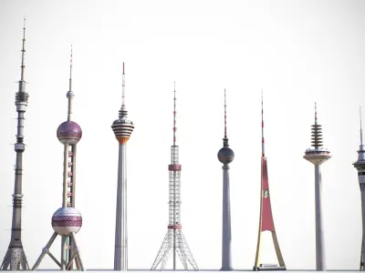 Skyscrapers and Towers 3D model