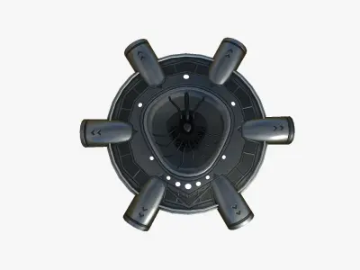 Alien Spaceship UFO J03 Dark Steel - Sci Fi Spacecraft Design Low-poly 3D model