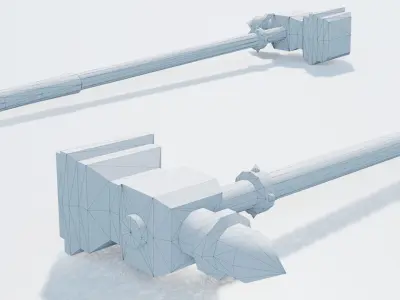 Handpainted Fantasy Mallet Low-poly 3D model