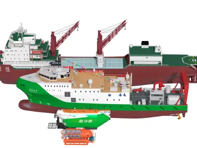 A Collection of Chinese Scientific Research Vessels 3D model