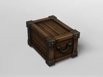 Medieval Wooden Storage Crate 3D model