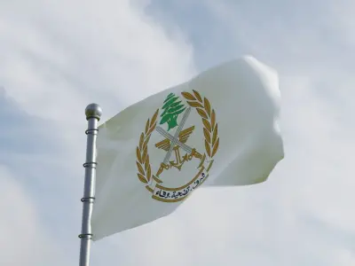 Animated Lebanon Flags 3D model