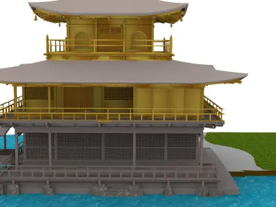 Japanese Temple Low-poly 3D model purchase