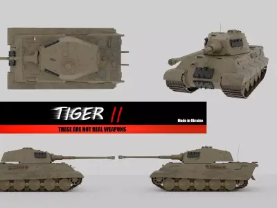 WW2 King Tiger II - 3D Model Low-Poly Low-poly 3D model