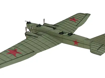 Tupolev TB-1 ANT-4 Low-poly 3D model