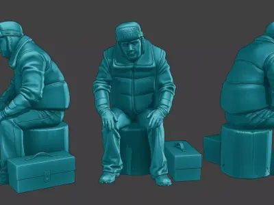 Actual Male Truck Driver AMTD 003 3D print model