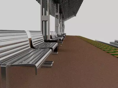 Indian Railway Station Low-poly 3D model