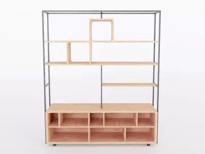 Furniture Modern Shelf 2 3D model