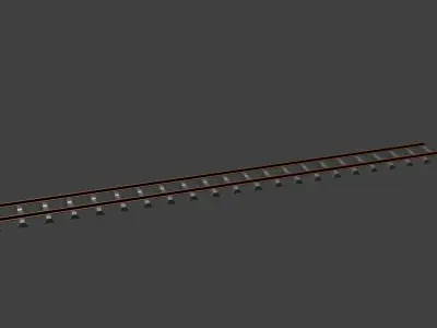 Train Tracks Low-poly 3D model