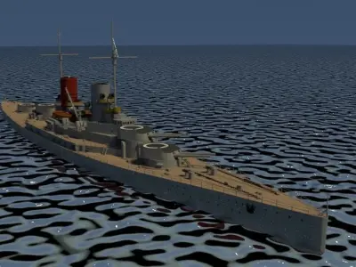 Battlecruiser SMS Derfflinger 3D model