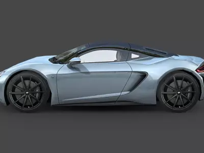 High-Quality Generic Sports Car Low-poly 3D model