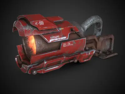 SciFi Cyberpunk Cannon Futuristic Weapon Boss Low-poly 3D model
