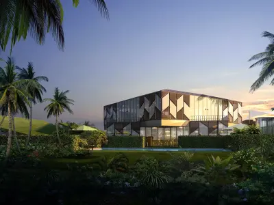 3Dmax fashion city commercial square building 148 3D model