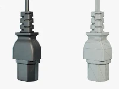IEC C15 Female Plug Low-poly 3D model
