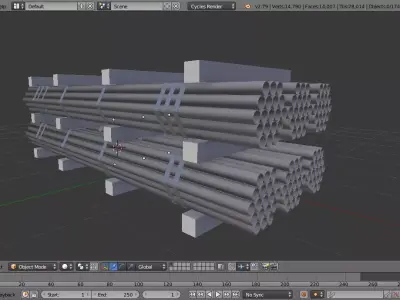 Steal beams  Free low-poly 3D model