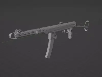 PPSH 42 Low-poly 3D model