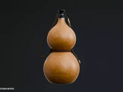Chinese Gourd Bottle Low-poly 3D model
