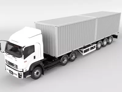 ISUZU DECA-GXZ360 add Container Low-poly 3D model