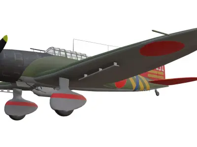 Aichi D3A Val Low-poly 3D model