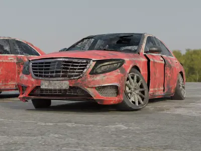 BEAT-UP CAR  Free low-poly 3D model