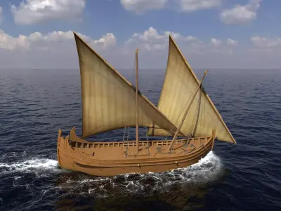 Medieval boat 3D model purchase