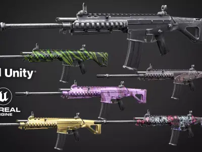 ACR - Rifle Weapon Low-poly 3D model