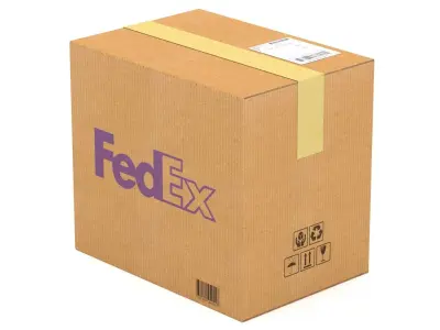 Fedex Cardboard Box Low-poly 3D model