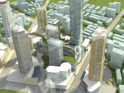 Architecture city 3D model 7